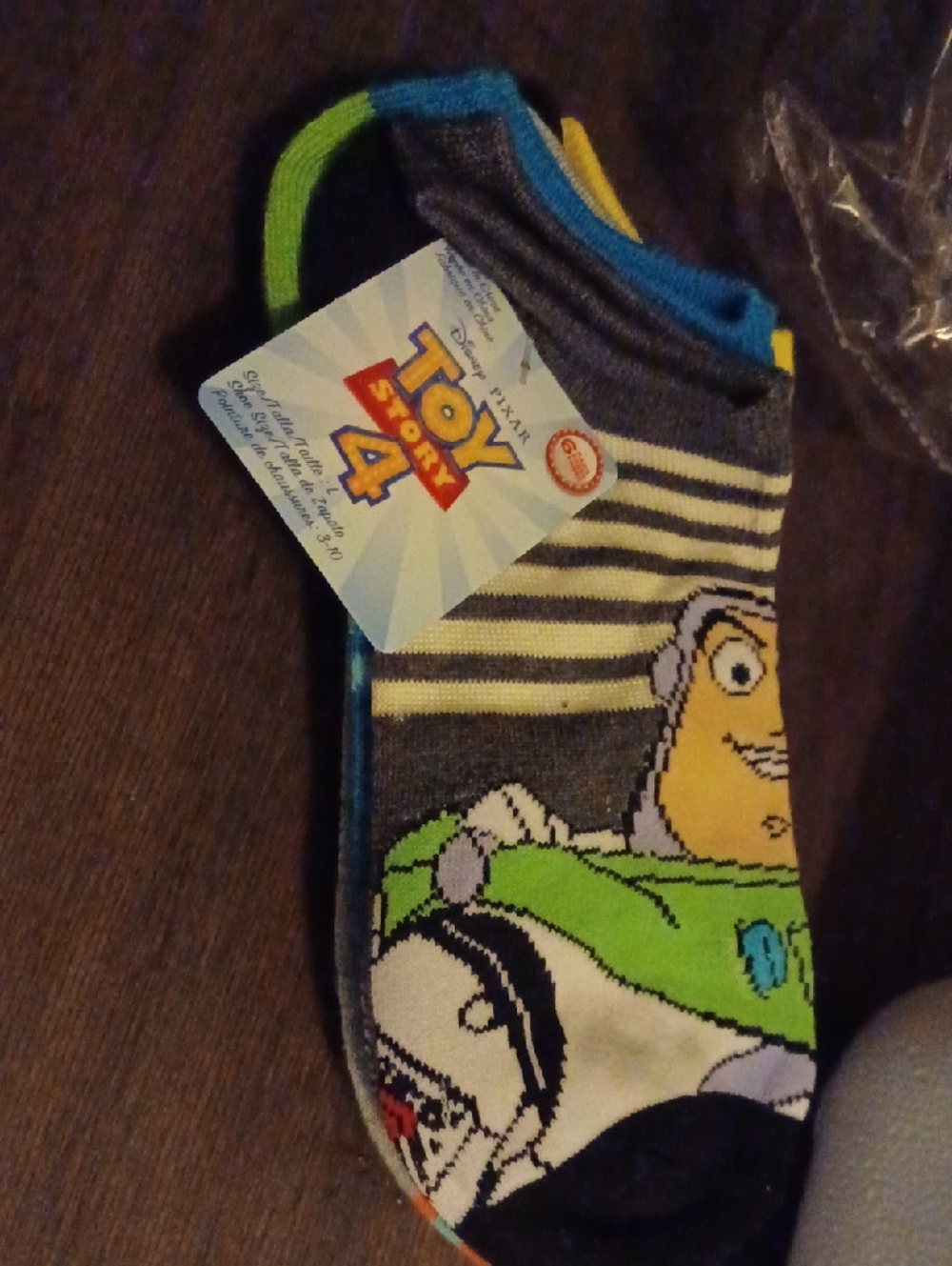 Toy Story 4 Buzz Lightyear Ankle Socks - Green, Gray, White, Black